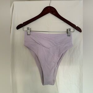 Aerie Light Purple Lilac Textured High Waisted Bikini Bottom